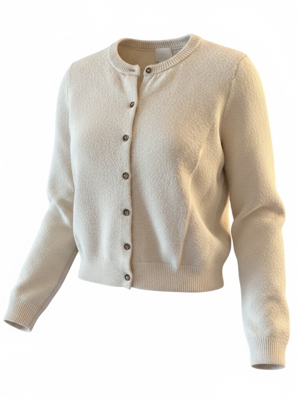 H&M Classic Cream Button-Front Cardigan